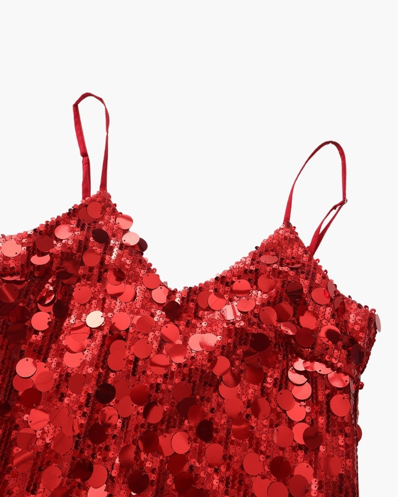 Vestido corto de fiesta con lentejuelas