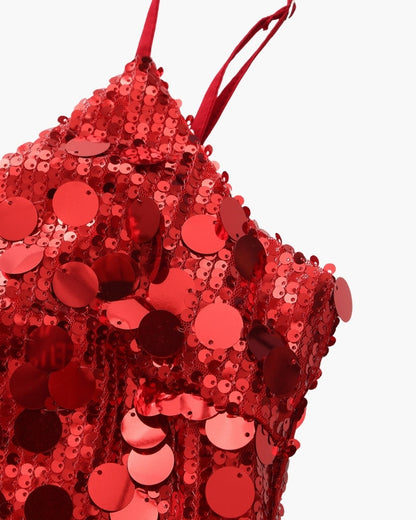 Vestido corto de fiesta con lentejuelas