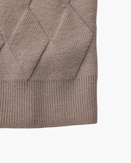 Suéter de punto con cuello redondo de diamantes