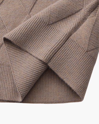 Suéter de punto con cuello redondo de diamantes