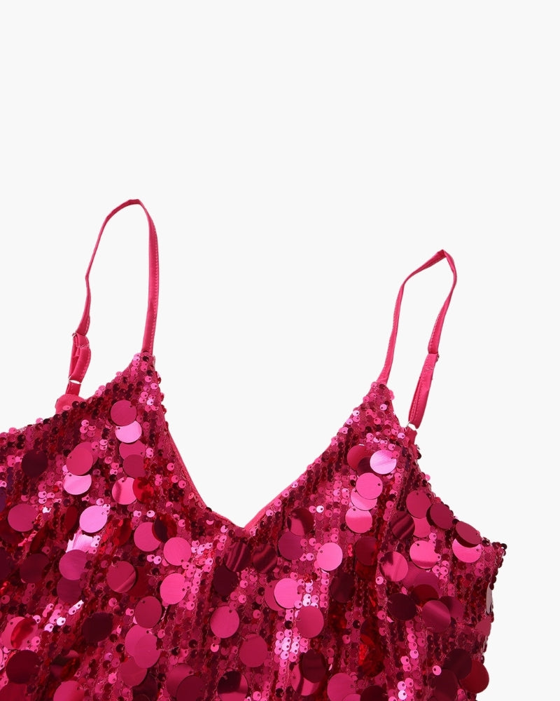 Vestido corto de fiesta con lentejuelas