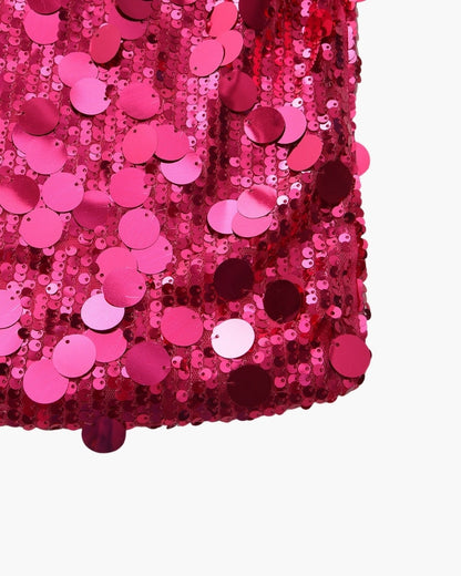 Vestido corto de fiesta con lentejuelas