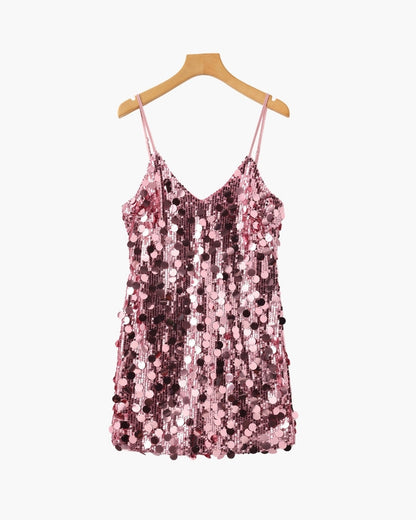 Vestido corto de fiesta con lentejuelas