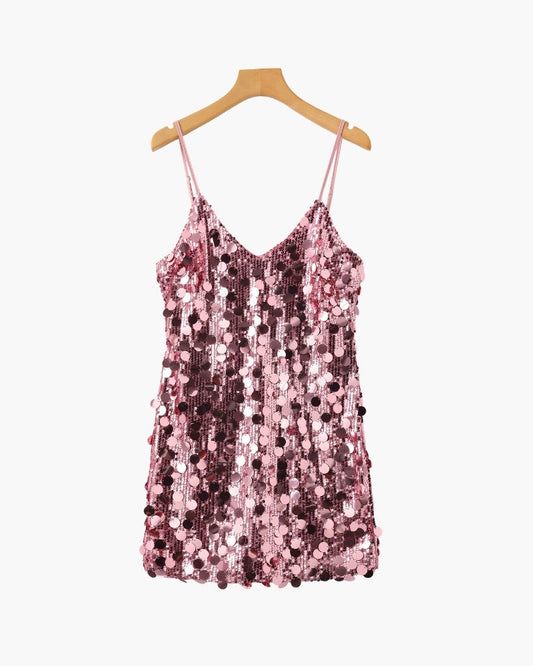 Vestido corto de fiesta con lentejuelas