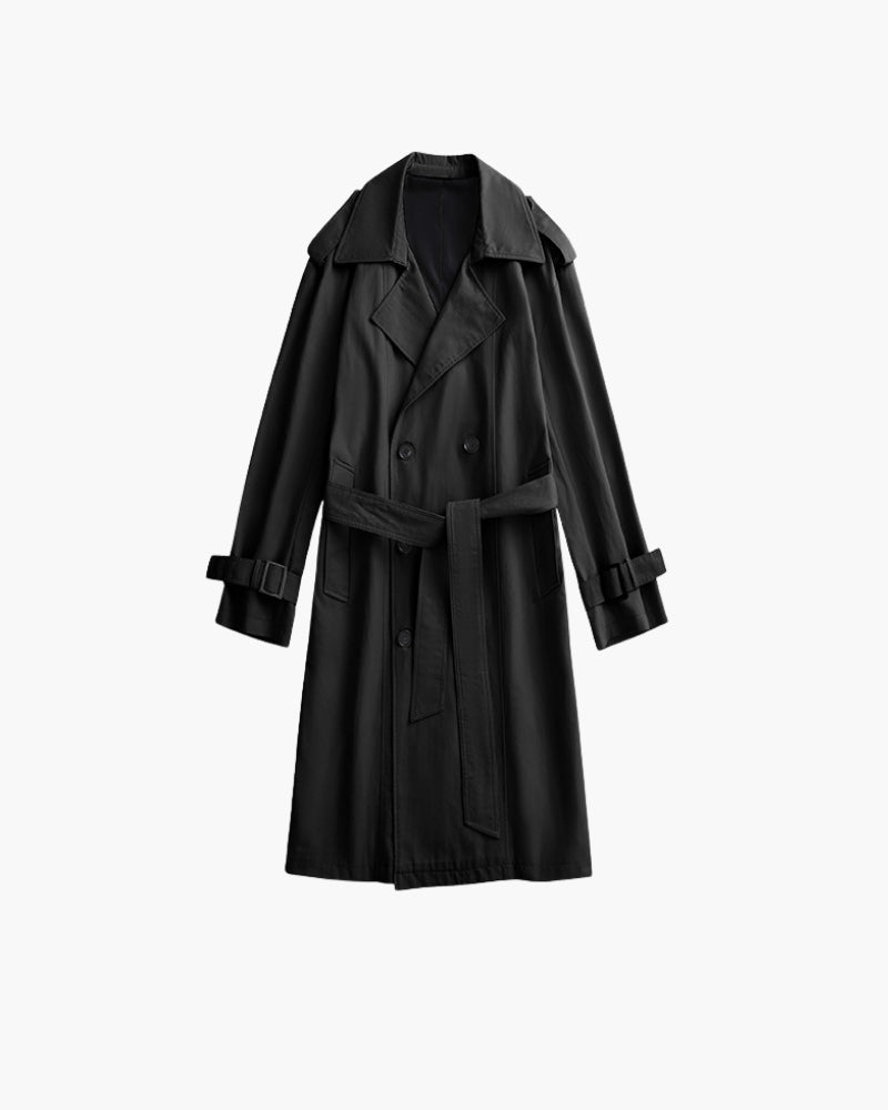 Abrigo clásico de doble botonadura estilo trench