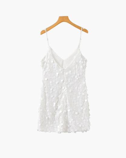 Vestido corto de fiesta con lentejuelas