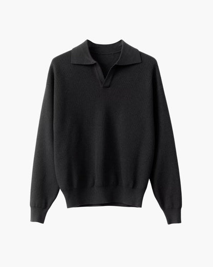 Suéter de polo de punto texturizado