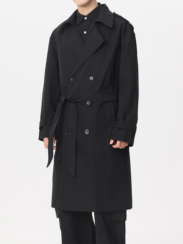 Abrigo clásico de doble botonadura estilo trench