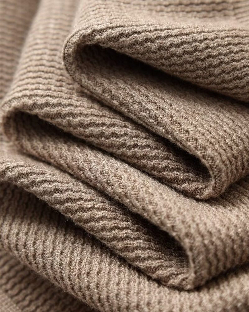 Suéter de polo de punto texturizado