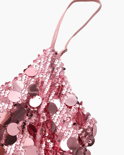 Vestido corto de fiesta con lentejuelas