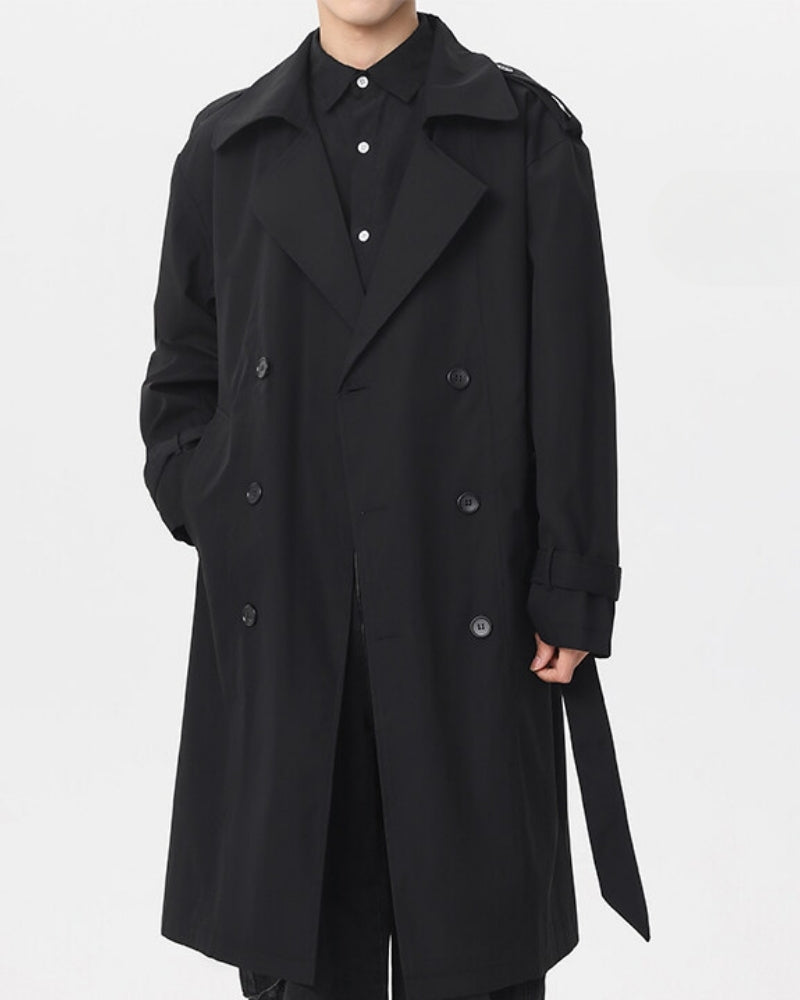Abrigo clásico de doble botonadura estilo trench