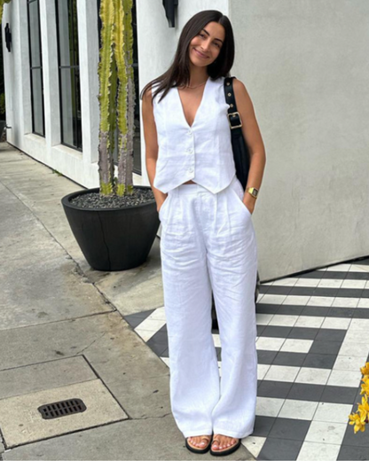 Elegante Dama - Conjunto de Dos Piezas de Liniero