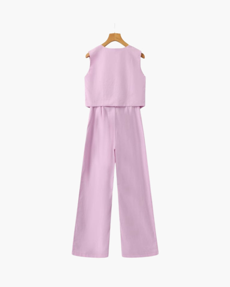 Elegante Dama - Conjunto de Dos Piezas de Liniero