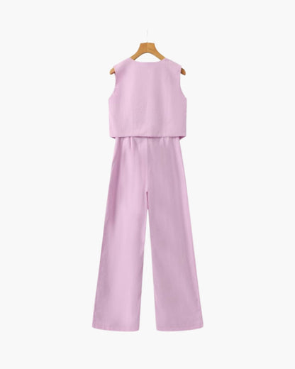 Elegante Dama - Conjunto de Dos Piezas de Liniero