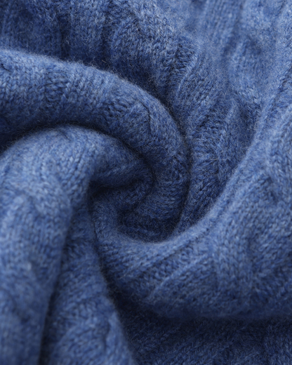 Mitón de media cremallera de punto 100% cachemira